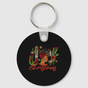 Funny African American Joy Christmas Black Woman A Keychain