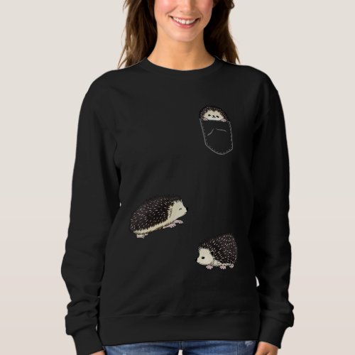 Funny African Bellied Hedgehog Costume Breast Pock Sweatshirt