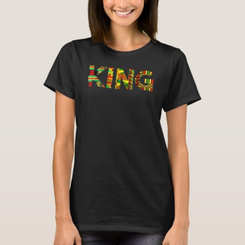 Funny African King For Men Boys Cool Kente Cloth L T_Shirt