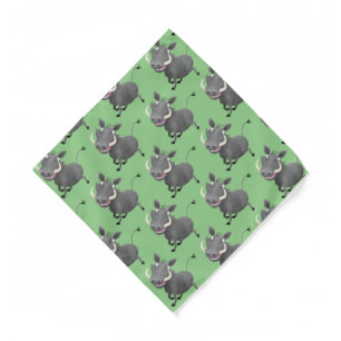 Funny african warthog pig cartoon illustration bandana