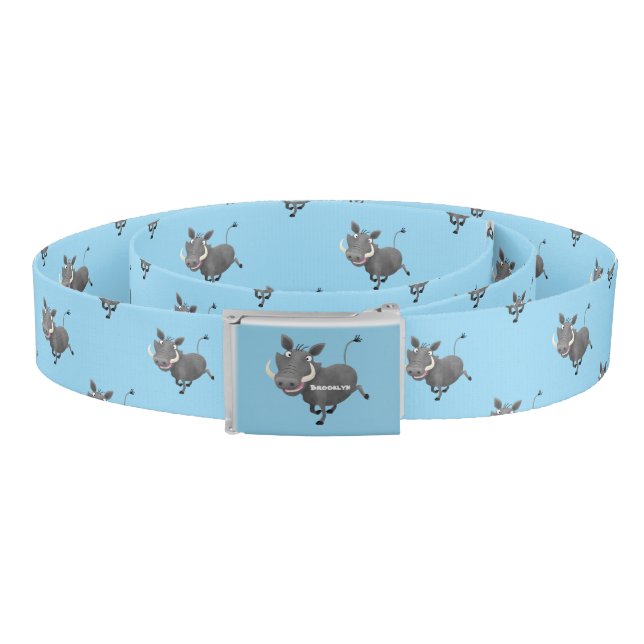 Funny african warthog pig cartoon illustration  belt (Coil)