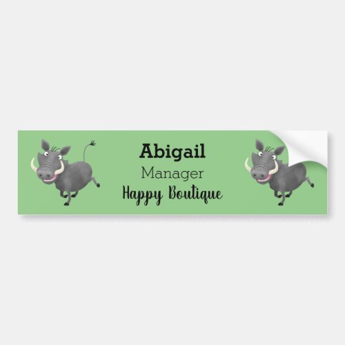 Funny african warthog pig cartoon illustration bumper sticker