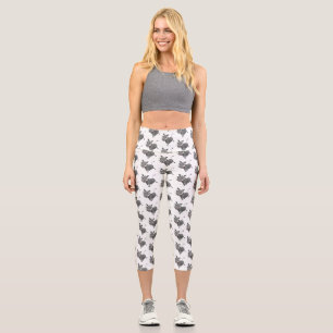 Funny african warthog pig cartoon illustration capri leggings