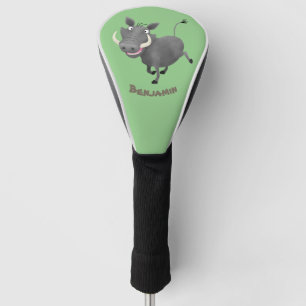 Funny african warthog pig cartoon illustration golf head cover