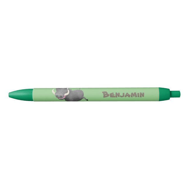 Funny african warthog pig cartoon illustration pen (Front)