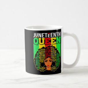 funny afro women melanin juneteenth black queen coffee mug