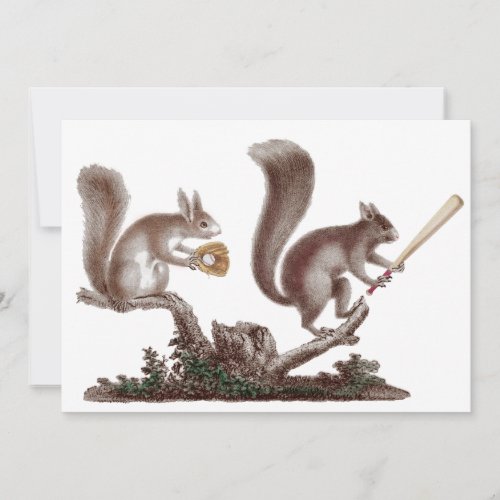 Funny After Game BBQ Rally Squirrels Invitations