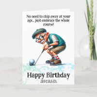 *~* Funny Age Senior AP94 Golfer Birthday Card