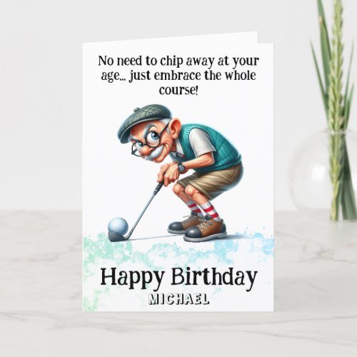 *~*  Funny Age Senior AP94  Golfer Birthday Card
