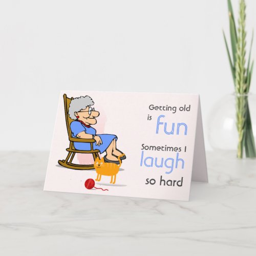 Funny Aging Old Woman Over the Hill Card