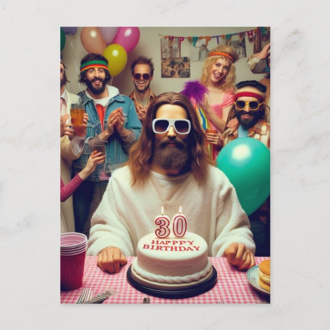 Funny AI art Happy Birthday Jesus Postcard (Front)