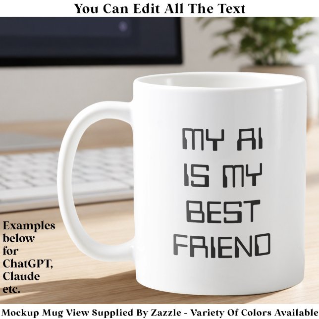 Funny AI/Chatbot Geeky Tech Enthusiast Custom Gray Coffee Mug (Creator Uploaded)