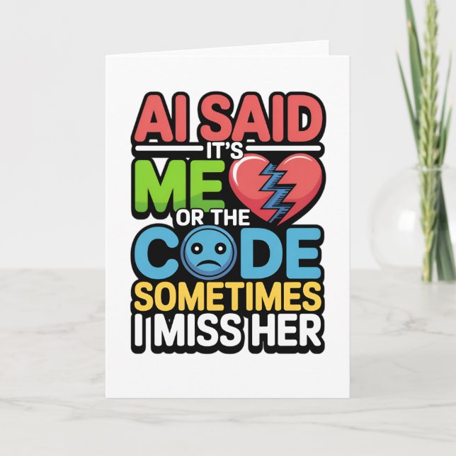 Funny AI Coding Quote – Programmer Humor Card (Front)