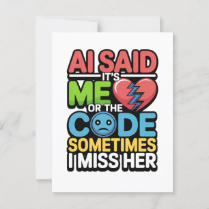 Funny AI Coding Quote – Programmer Humor Postcard