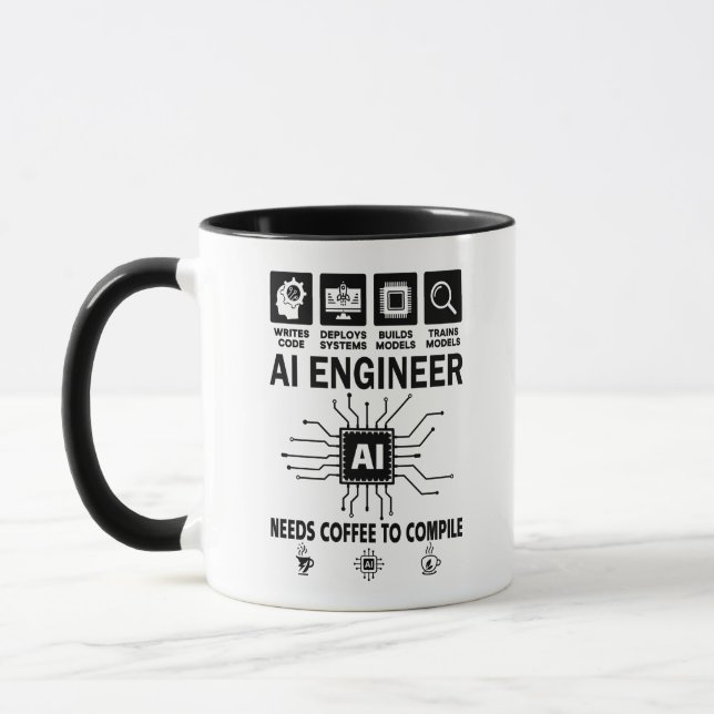 Funny AI Engineer Artificial intelligence Tech Mug (Left)