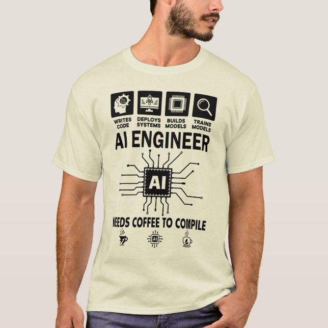 Funny AI Engineer Artificial intelligence Tech T-Shirt (Front)