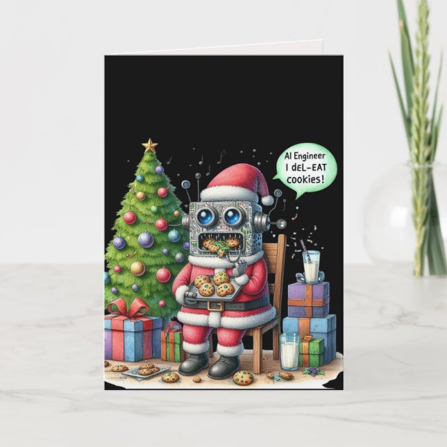 Funny Ai Engineer Christmas Chatbot Gift Corporate Holiday Card (Front)