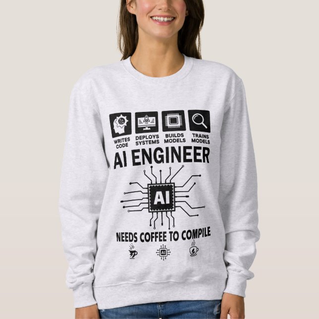 Funny AI Engineer Coding Programmer Developer Tech Sweatshirt (Front)