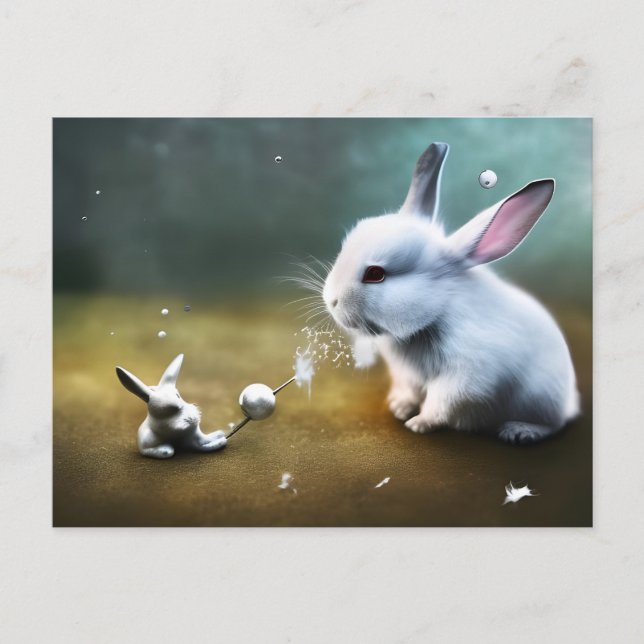 Funny AI generated magic rabbit Postcard (Front)