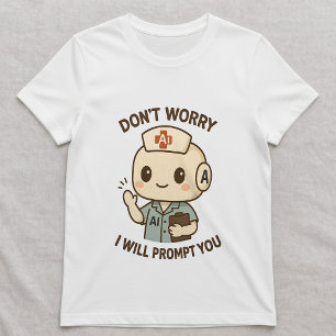 Funny AI Nurse Tee; Don't Worry I Will Prompt You T-Shirt