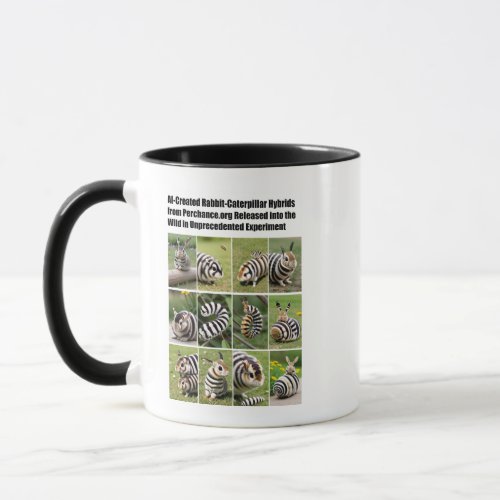 Funny AI Rabbit Caterpillar Hybrid Meme Mug