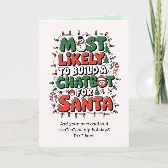 Funny Ai Santa Chatbot Greeting Card Corporate (Front)