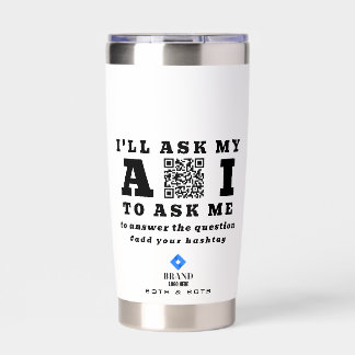 Funny AI Startup Tech – 2 QR Code Custom Marketing Insulated Tumbler