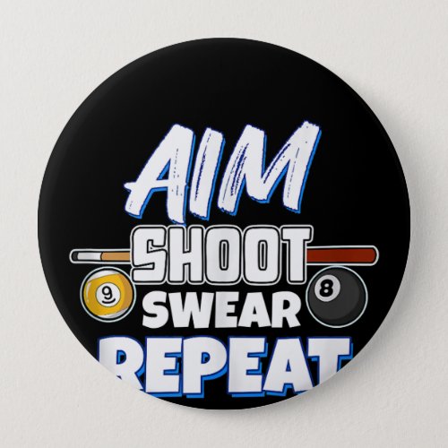 Funny Aim Pool Player Gift Billiard Balls Button