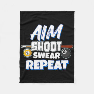 Funny Aim Pool Player Gift Billiard Fleece Blanket