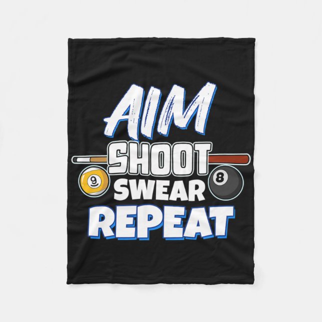 Funny Aim Pool Player Gift Billiard  Fleece Blanket (Front)