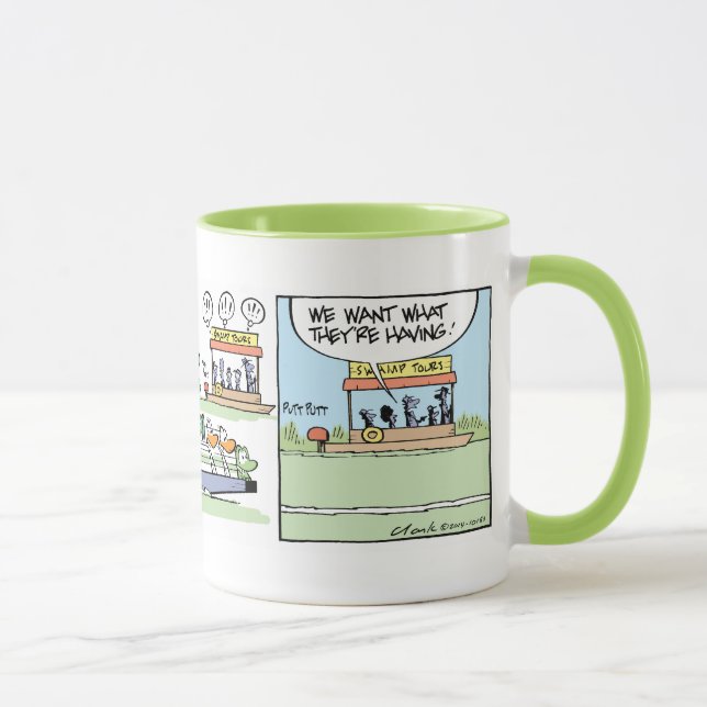 Funny Air Boating Croc Comic Mug (Right)