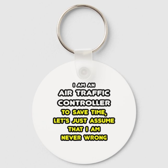 Funny Air Traffic Controller T-Shirts Keychain (Front)