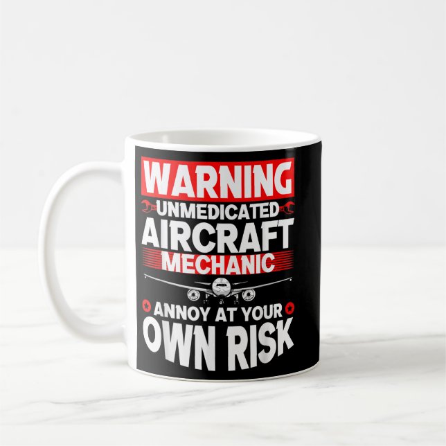 Funny Aircraft Mechanic Airplane Mechanic 1 Coffee Mug (Left)
