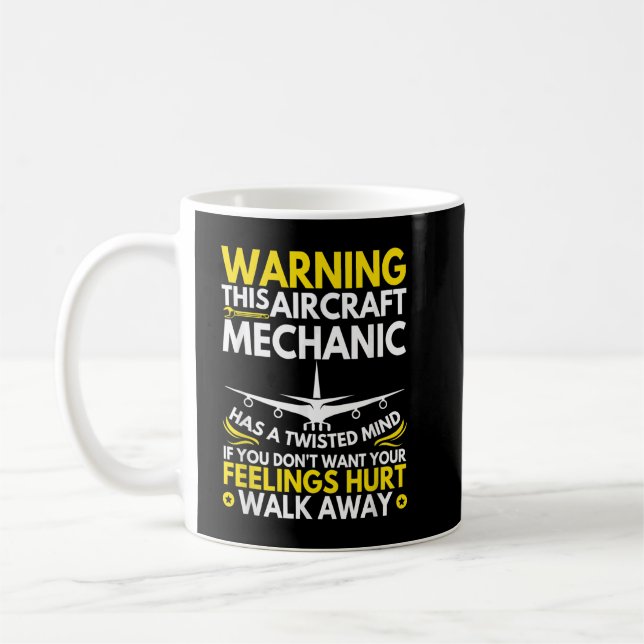 Funny Aircraft Mechanic Airplane Mechanic Coffee Mug (Left)