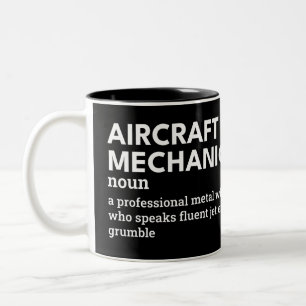Funny Aircraft Mechanic Definition Two-Tone Coffee Mug