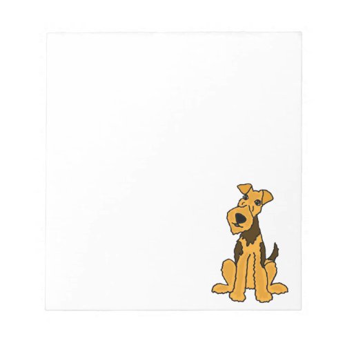 Funny Airedale Dog Puppy Notepad