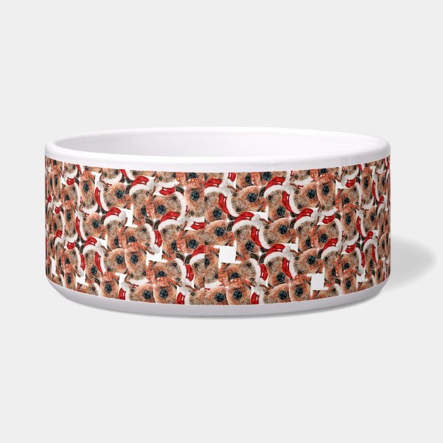Funny Airedale Terrier Name Christmas Pattern Bowl (Left)