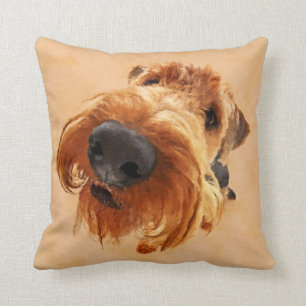 Funny  Airedale Terrier Throw Pillow