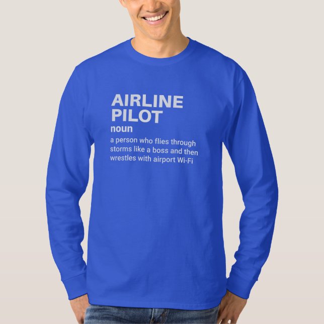 Funny Airline Crew Definition T-Shirt (Front)