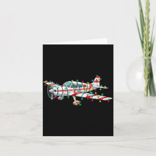 Funny Airplane Christmas Graphics Lights Lover Card