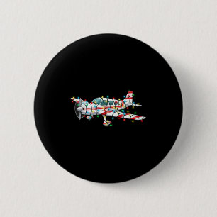 Funny Airplane Christmas Graphics Lights Lover Lon Button