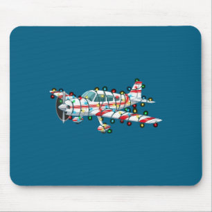 Funny Airplane Christmas Graphics Lights Lover Lon Mouse Pad