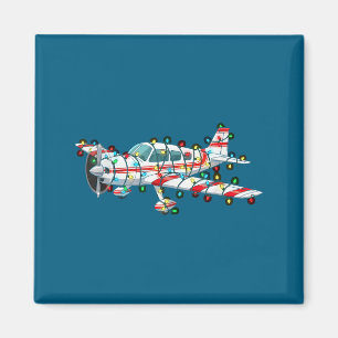 Funny Airplane Christmas Graphics Lights Lover  Magnet