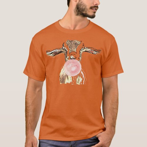Funny Airplane Ears Goat With Pink Bubblegum T_Shirt