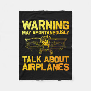 Funny Airplane Novelty For Men Women Plane Aviatio Fleece Blanket
