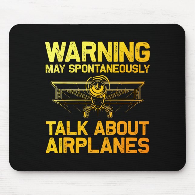 Funny Airplane Novelty For Men Women Plane Aviatio Mouse Pad (Front)