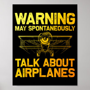 Funny Airplane Novelty For Men Women Plane Aviatio Poster