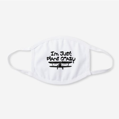 Funny Airplane White Cotton Face Mask