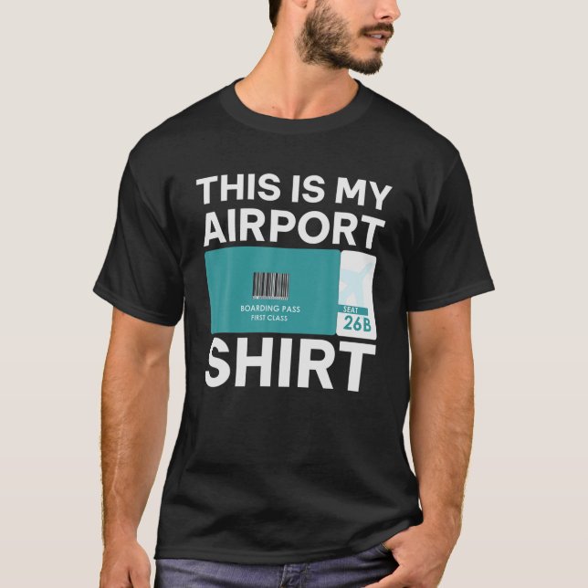 Funny Airport Boarding Pass, Funny Travelling T-Shirt (Front)