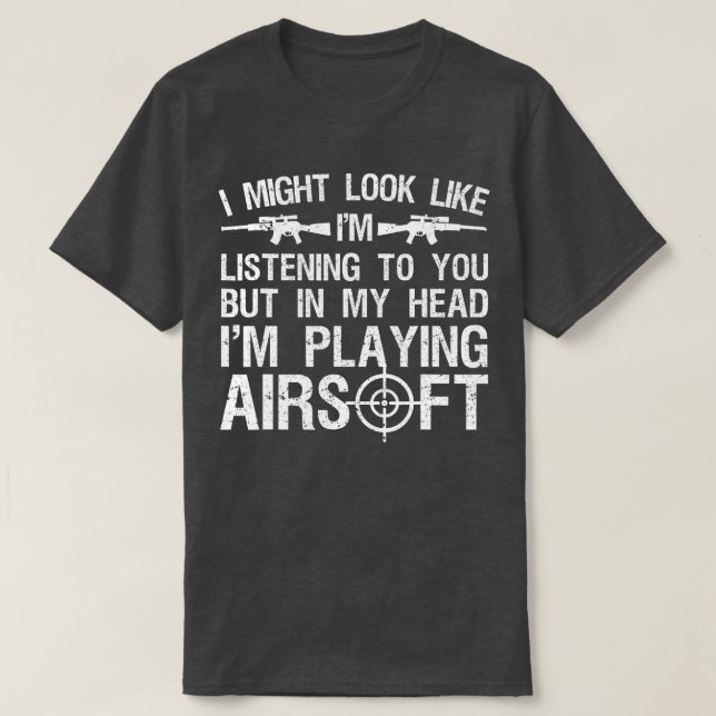 Funny Airsoft Art Men Kids Airsoft Lover Gun Shoot T-Shirt (Design Front)